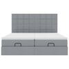 VidaXL Cadre de lit ottoman et matelas gris clair 180x200cm tissu