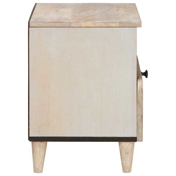 vidaXL Cabinet de chevet Beige 40 x 33 x 46 cm Bois d'acacia massif