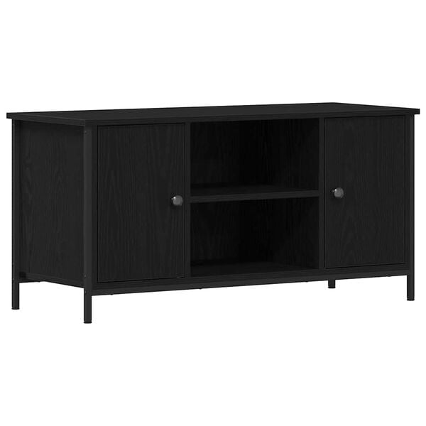 vidaXL Meuble TV Ch&ecirc;ne noir 100 x 40 x 50 cm Bois d'ing&eacute;nierie