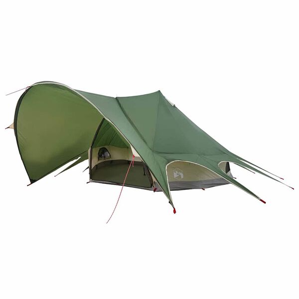 vidaXL Tente tipi avec toit avec &eacute;vent Vert et gris 600 x 600 x 347 cm