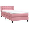 vidaXL Sommier &agrave; lattes de lit avec matelas rose 90x210 cm velours