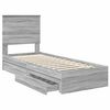 vidaXL Lit de Rangement Gris Sonoma 75 x 190 cm Bois d'ing&eacute;nierie
