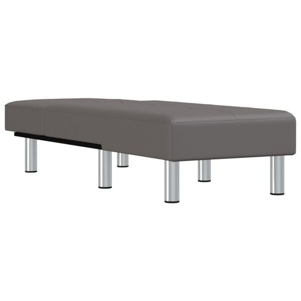 vidaXL Chaise longue gris similicuir