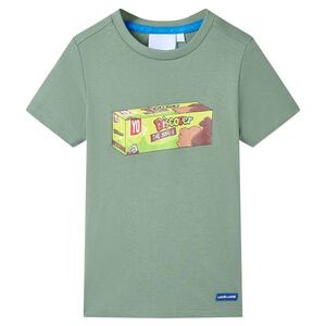 T-shirt pour enfants avec manches courtes kaki 92