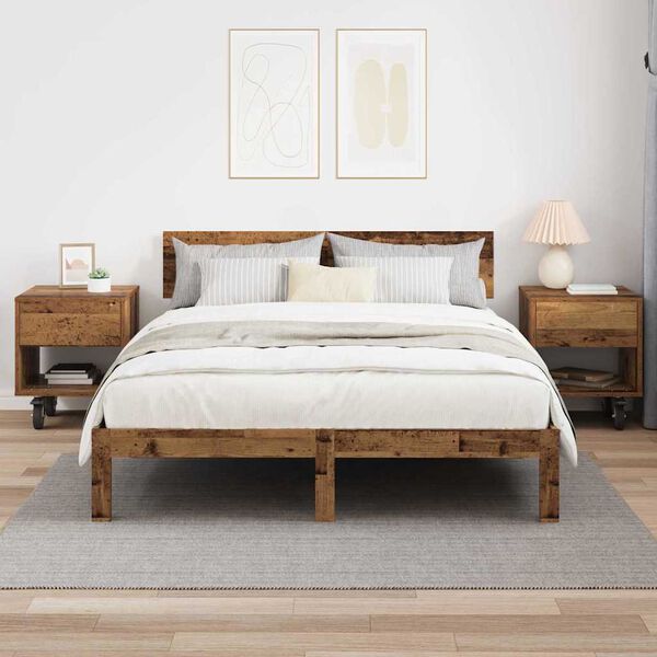 vidaXL Table de chevet 2 pcs Bois ancien 40,5 x 40 x 48 cm