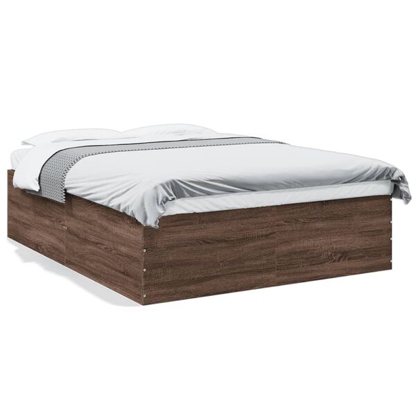 vidaXL Cadre de lit sans matelas ch&ecirc;ne marron 160x200 cm