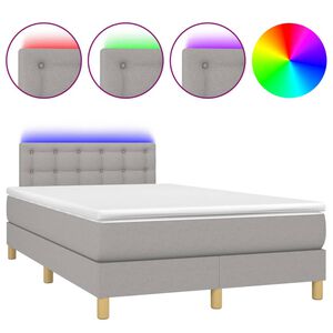vidaXL Sommier &agrave; lattes de lit matelas LED gris clair 120x190 cm tissu