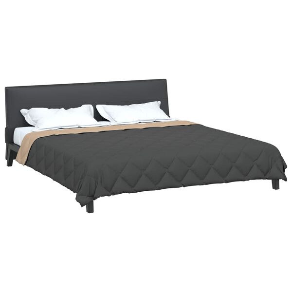 vidaXL Duvet d'&eacute;t&eacute; simple Anthracite et Taupe 240 x 260 cm Microfibre