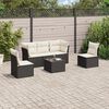 vidaXL Salon de jardin 6 pcs avec coussins noir r&eacute;sine tress&eacute;e