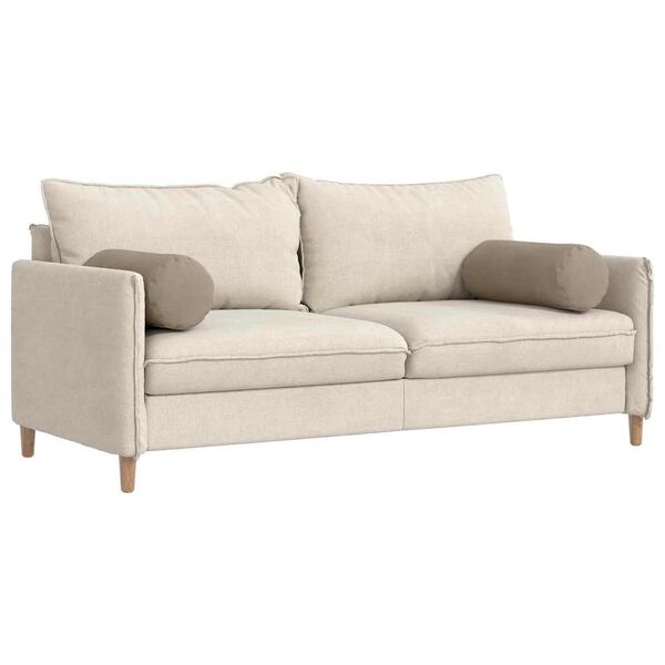 vidaXL Coussins d'accent 2 pcs Taupe Ø 25 x 70 cm Tissu en microfibre