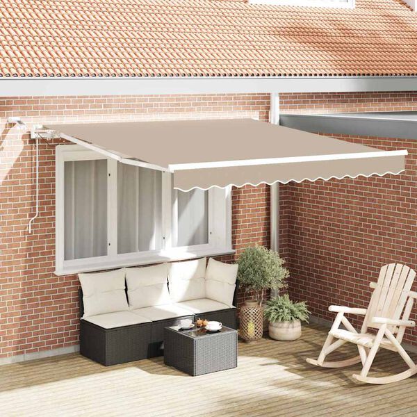 vidaXL Auvent R&eacute;tractable Beige 300 x 250 cm Polyester et m&eacute;tal