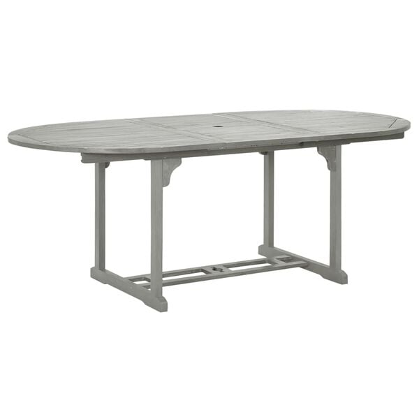 vidaXL Table de jardin Gris 200x100x75 cm Bois d'acacia massif