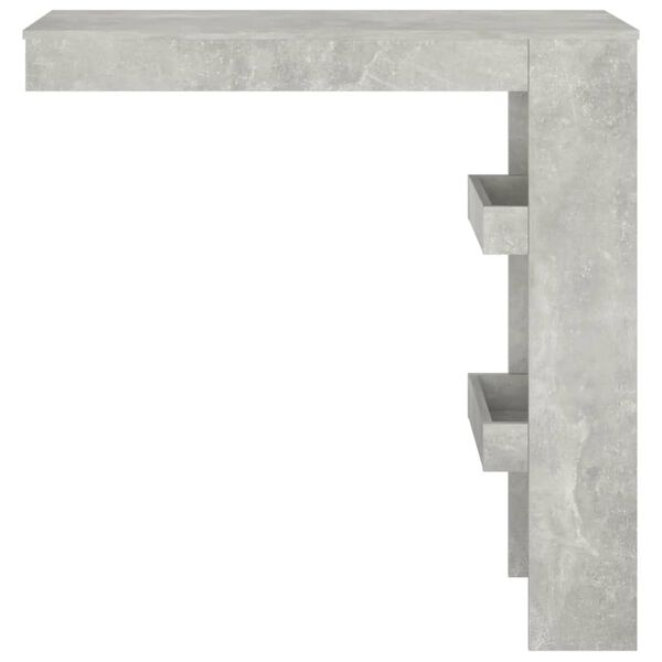 vidaXL Table de bar murale Gris Béton 102x45x103,5cm Bois d'ingénierie