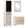 vidaXL Ensemble de mobilier de salle de bain avec tiroir 3 pcs Blanc