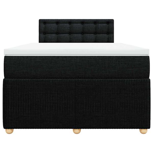 vidaXL Sommier &agrave; lattes de lit avec matelas noir 120x190 cm tissu