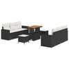 vidaXL Ensemble de canap&eacute; de jardin 9 pc Noir polyrotin