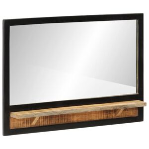 vidaXL Miroir avec &eacute;tag&egrave;re 80x8x55 cm verre et bois massif manguier