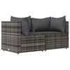 vidaXL Salon de jardin 3 pcs avec coussins Gris R&eacute;sine tress&eacute;e