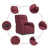 vidaXL Fauteuil inclinable électrique Rouge bordeaux Tissu