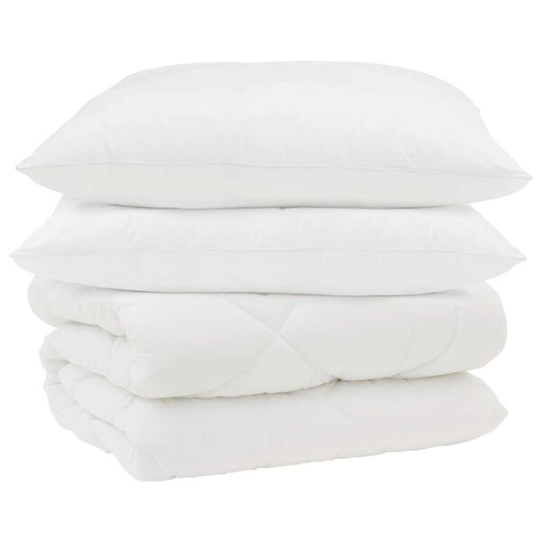 vidaXL Duvet d'hiver avec oreiller 3 pcs Blanc Microfibre