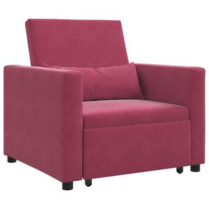 vidaXL Canap&eacute;-lit escamotable simple avec des roues Bordeaux Velours