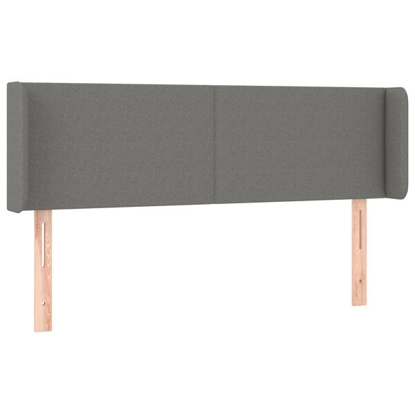 vidaXL T&ecirc;te de lit &agrave; LED Gris fonc&eacute; 147x16x78/88 cm Tissu
