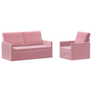 vidaXL Ensemble de Canap&eacute;s 2 pcs Rose Velours (V)