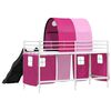 vidaXL Lit mezzanine pour enfants Blanc et rose 75 x 190 cm M&eacute;tал