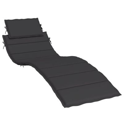 vidaXL Coussin de chaise longue noir 186x58x3 cm tissu oxford
