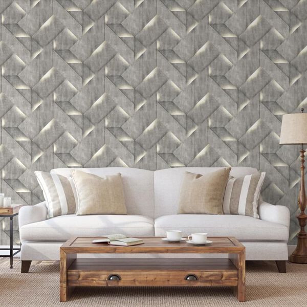 DUTCH WALLCOVERINGS Papier peint Onyx Gris foncé