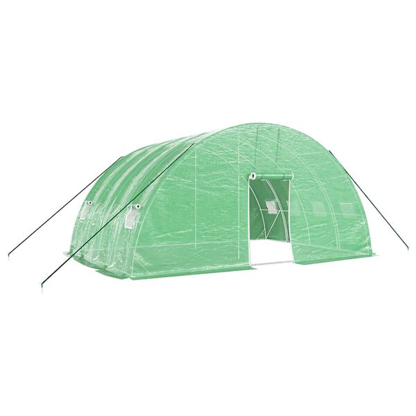vidaXL Serre avec cadre en acier Vert 24 m² 6x4x2,85 m
