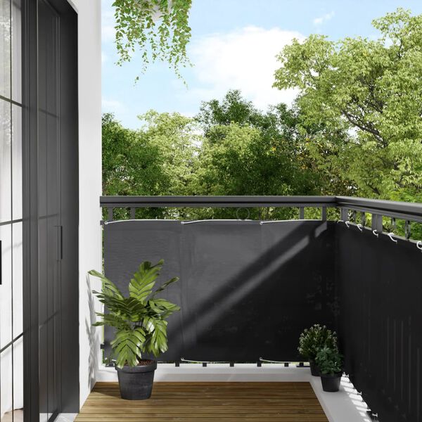 vidaXL &Eacute;cran de balcon anthracite 90x1000 cm 100% polyester oxford