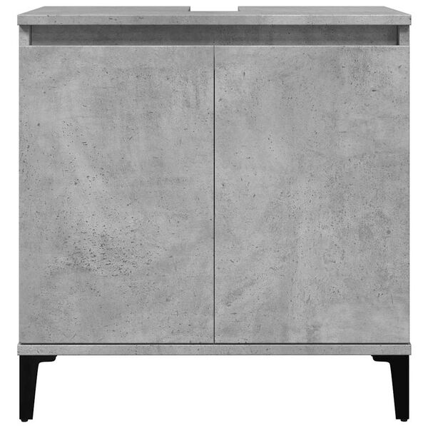 vidaXL Meuble d'&eacute;vier gris b&eacute;ton 58x33x60 cm bois d'ing&eacute;nierie