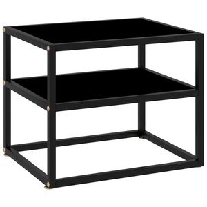 vidaXL Table console Noir 50x40x40 cm Verre tremp&eacute;