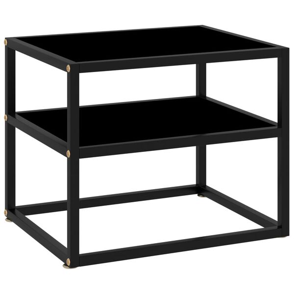 vidaXL Table console Noir 50x40x40 cm Verre tremp&eacute;