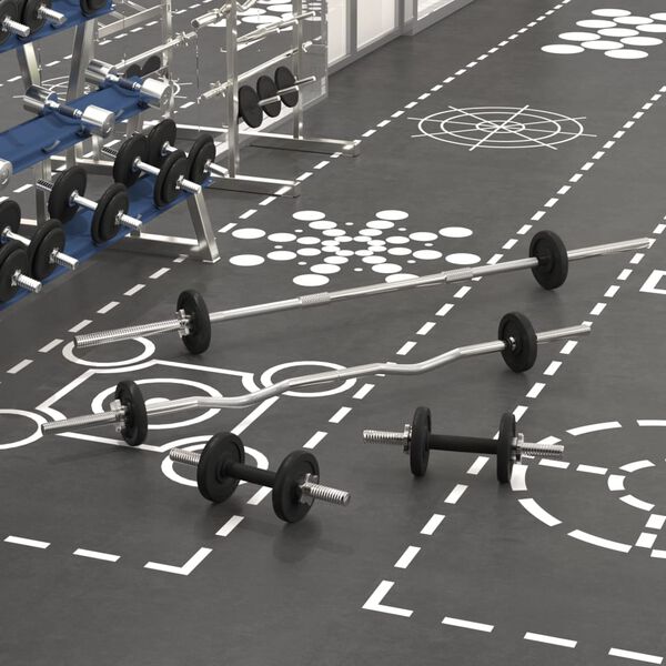 vidaXL Ensemble d'haltères et de barres 30 kg fonte