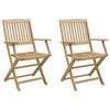 vidaXL Chaises pliables de jardin lot de 2 bois massif d'acacia