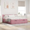 vidaXL Cadre de lit ottoman avec matelas rose 180x200 cm velours