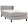 vidaXL Sommier &agrave; lattes de lit et matelas Gris clair 90x190 cm Tissu
