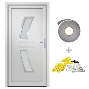 vidaXL Porte d'entr&eacute;e Blanc 88x200 cm PVC