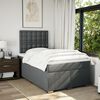 vidaXL Sommier &agrave; lattes de lit avec matelas gris fonc&eacute; 120x190cm tissu