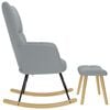 vidaXL Chaise à bascule avec repose-pied Gris clair Tissu