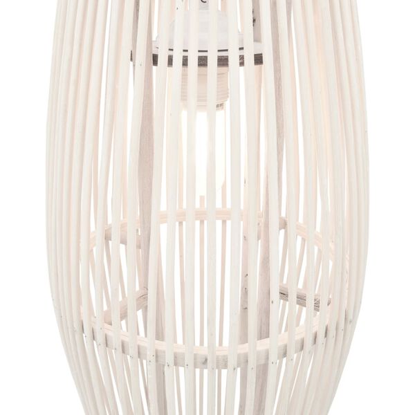 vidaXL Lampe suspendue Blanc Osier 40 W 25x62 cm Ovale E27