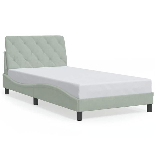vidaXL Cadre de lit sans matelas gris clair 100x200 cm velours