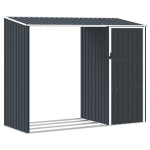 vidaXL Abri &agrave; bois de jardin Anthracite 245x98x159 cm Acier galvanis&eacute;