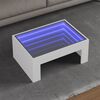 vidaXL Table basse avec LED infini blanc 70x50x30 cm