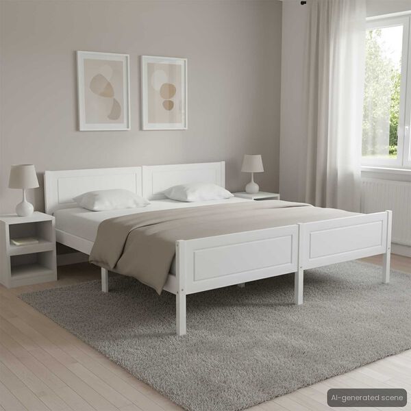 vidaXL Cadre de lit sans matelas bois massif de pin blanc 180x200 cm