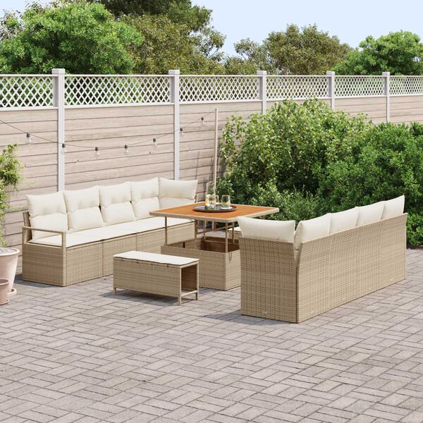 vidaXL Ensemble de canap&eacute; de jardin Beige et cr&egrave;me 100 x 100 x 71 cm