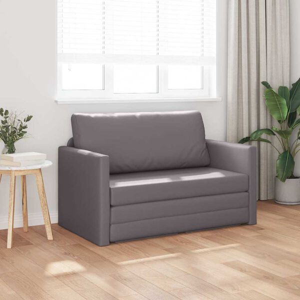 vidaXL Canap&eacute;-Lit Gris 124 x 71 x 78 cm Simili cuir