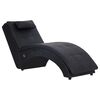 vidaXL Chaise longue de massage avec oreiller Noir Similicuir